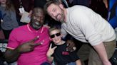 Ben Affleck and Son Samuel, 10, Pose Courtside with Shaquille O'Neal at NBA All-Star Game: Photo