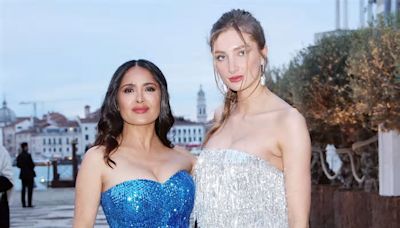 Salma Hayek and Stepdaughter Mathilde Pinault Coordinate in Strapless Sequin Gowns: See Their Looks!