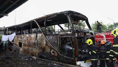 School bus catches fire in Thailand with 44 people on board