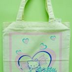 【震撼精品百貨】Hello Kitty 凱蒂貓~KITTY環保手提袋『米底粉愛心』