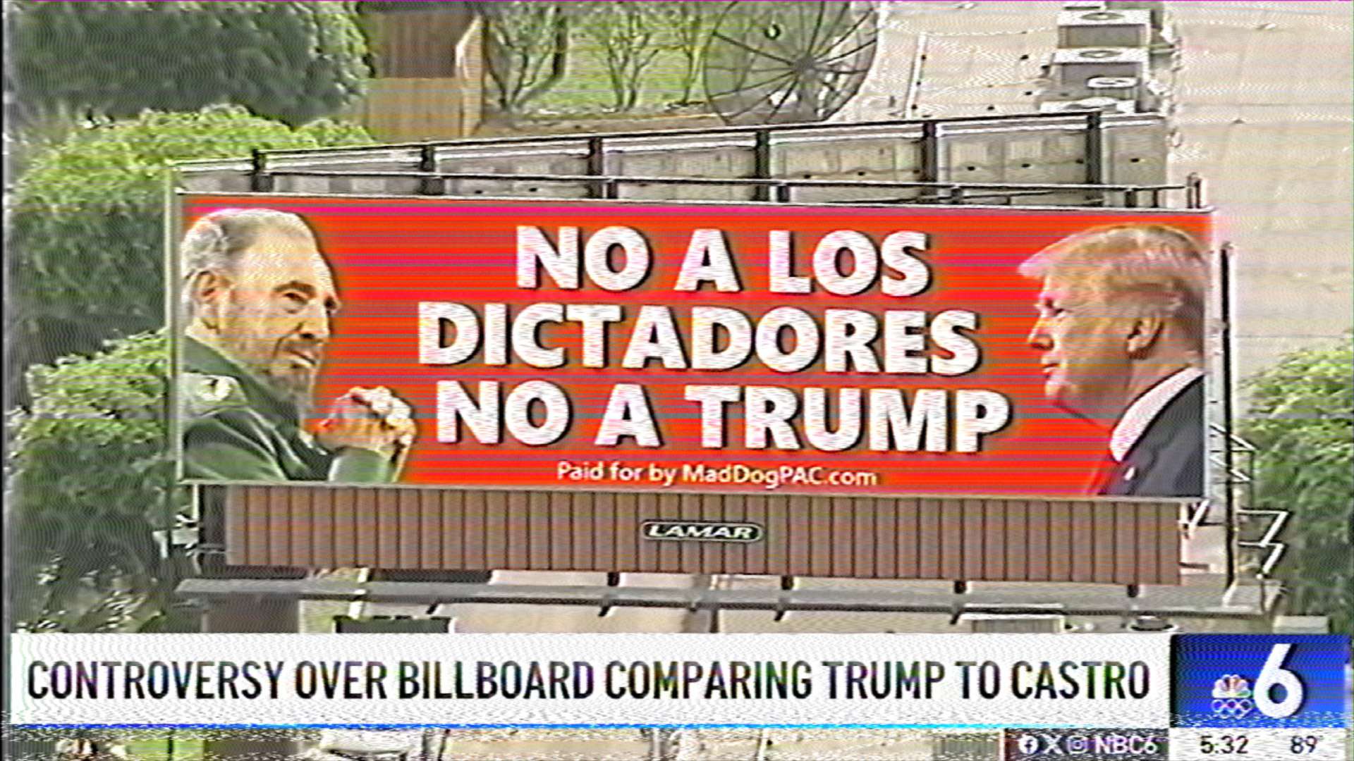 Billboard Comparing Trump to Fidel Castro Removed After Politician Complained