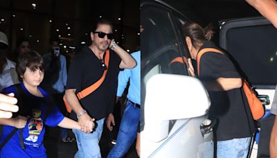 Shah Rukh Khan spotted at Mumbai airport with son AbRam, wife Gauri as they returned from UK