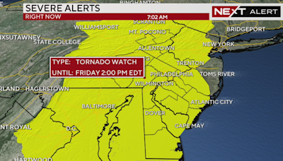 Tornado watch across Philadelphia area as Debby arrives. Tracking weather warnings and alerts