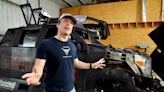 Storm chaser Reed Timmer brings Team Dominator and armored chase vehicles home to Oklahoma