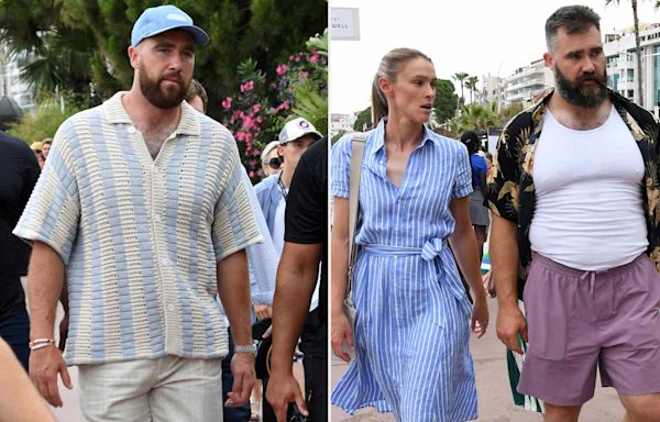 Travis Kelce Wears 'Fearless' Friendship Bracelet as He Steps Out in Cannes with Jason and Kylie