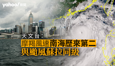 【險過剃頭】天文台指摩羯風速於南海歷來第二 與颱風蘇拉同級｜Yahoo