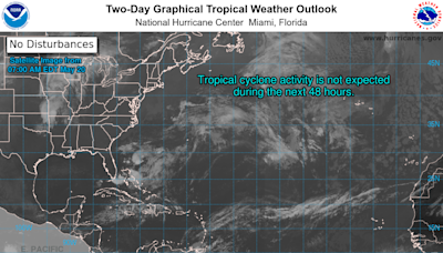 National Hurricane Center reports tropics remain quiet Monday, May 20