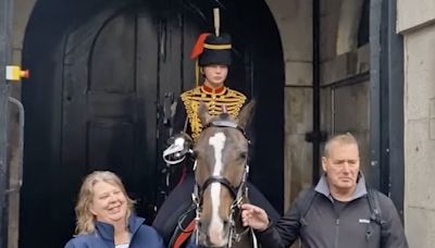 Heartwarming moment King's Guard bursts into tears