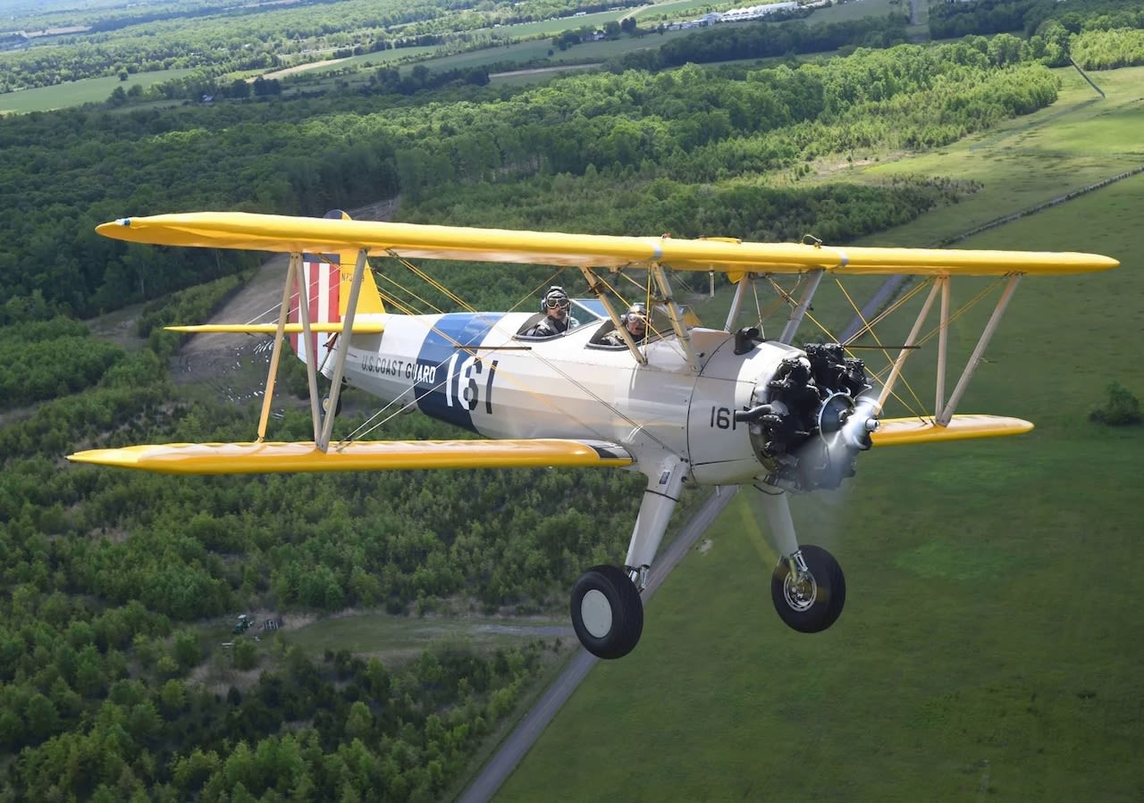 WWII Stearman bi-plane offering rides at central Pa. air show