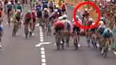 Incredible moment Tour de France star BUNNY HOPS over rival after shocking crash