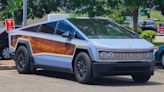 Surprise: Tesla Cybertruck Looks Alright With a Retro Woodgrain Wagon Wrap