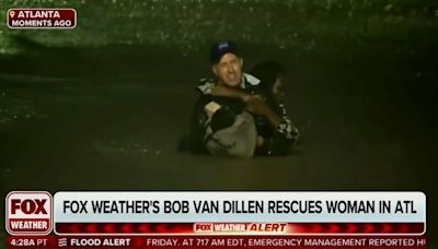 Hurricane Helene: Weather reporter abandons live broadcast to rescue woman trapped in submerged car