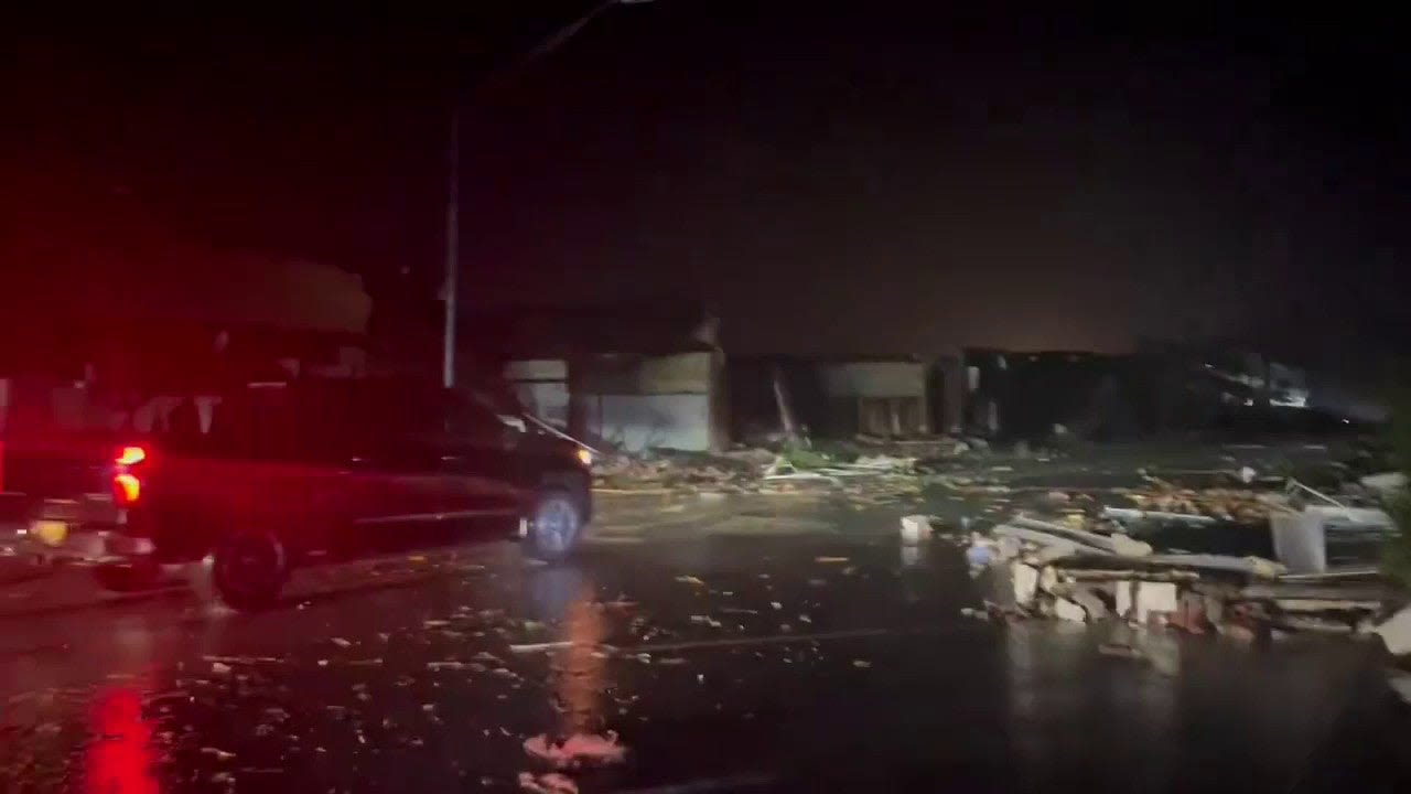Drone video shows Sulphur, Oklahoma, nearly unrecognizable after direct hit from tornado