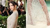 Emily Ratajkowski Wears René Caovilla Chandelier Sandals for Met Gala 2024 Red Carpet