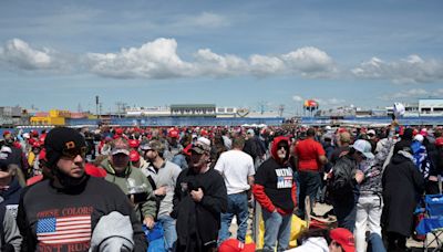 Donald Trump flies VP contender Doug Burgum with him to massive rally in Wildwood, NJ