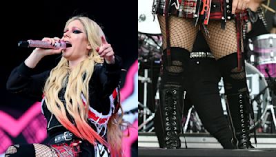 Avril Lavigne Brings Her Edgy Style to Glastonbury Festival 2024 in Chunky Platform Boots