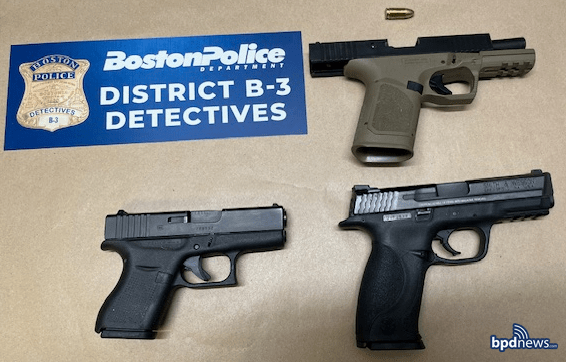 Officer struck by suspect fleeing in a vehicle, Boston Police recover three guns at Mattapan scene