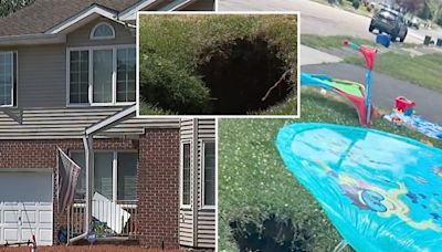 NJ toddler nearly gobbled up when 10-foot-deep sinkhole opens near splash pool: ‘I saw him almost go into the ground’