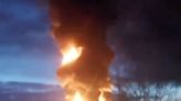 Dramatic moment Russian oil refinery explodes into fireball after drone attack