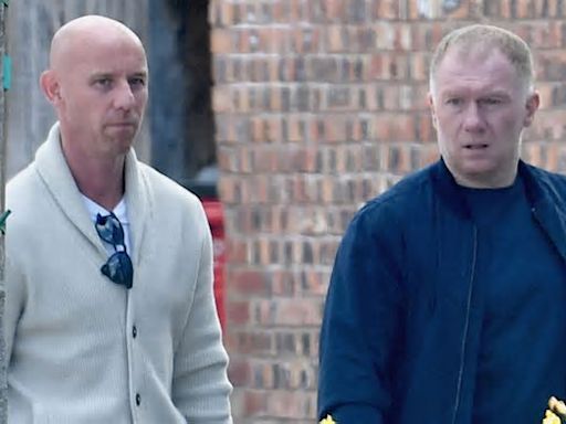 Man Utd Class of 92 legends look glum as they meet up for coffee days after embarrassing FA Cup semi-final