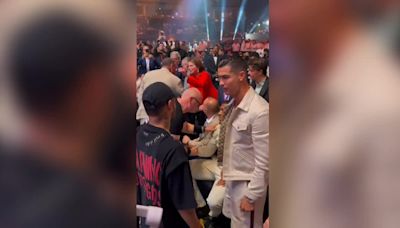 Cristiano Ronaldo y Neymar Jr. se encontraron previo a la pelea Tyson Fury vs Oleksandr Usyk