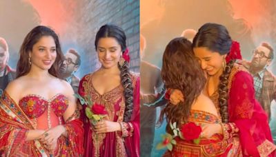 Stree 2: Shraddha Kapoor, Tamannaah Bhatia Share Hugs, Sizzle In Red For Film Promotions | Watch - News18