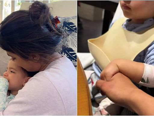 Priyanka Chopra gets emotional as Malti Marie holds her hand tightly during feeding time | Hindi Movie News - Times of India