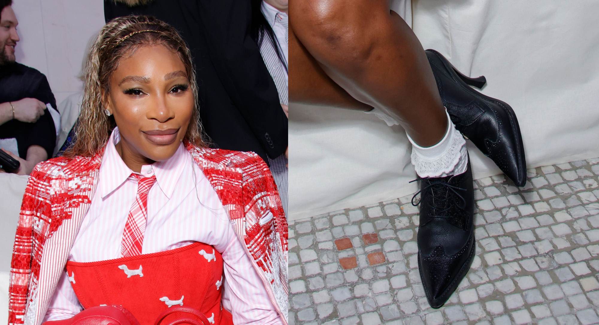 Serena Williams Gets Preppy in Leather-Heeled Thom Browne Dress Shoes at Paris Couture Week