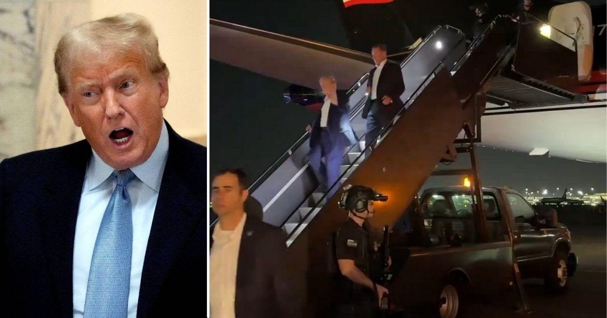 Donald Trump Spotted Exiting Plane in New Jersey in First Sighting Since Assassination Attempt: Watch