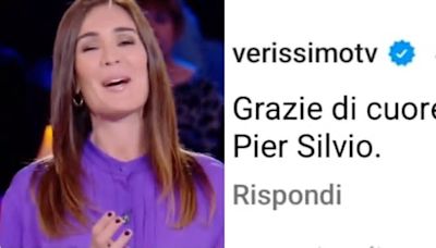 Silvia Toffanin fa gli auguri di compleanno a Pier Silvio a Verissimo, lui risponde sui social