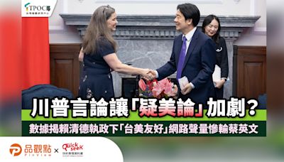 川普言論讓「疑美論」加劇？數據揭賴清德執政下「台美友好」網路聲量慘輸蔡英文 | 蕃新聞