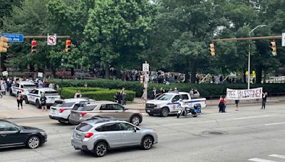 Protest begins at University of Pittsburgh, Cathedral of Learning closed