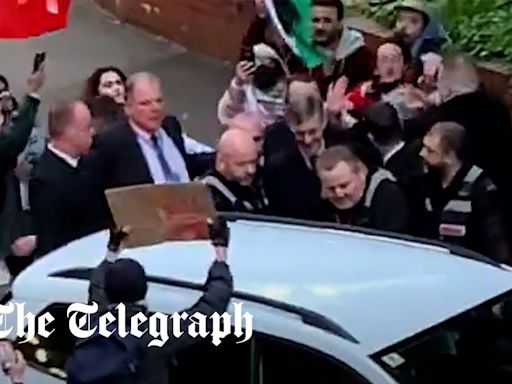 Jacob Rees-Mogg chased off campus by crowd of hard-Left demonstrators
