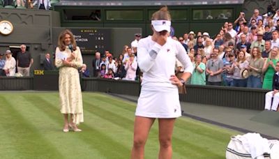 Wimbledon star Barbora Krejcikova breaks down in tears at Annabel Croft question