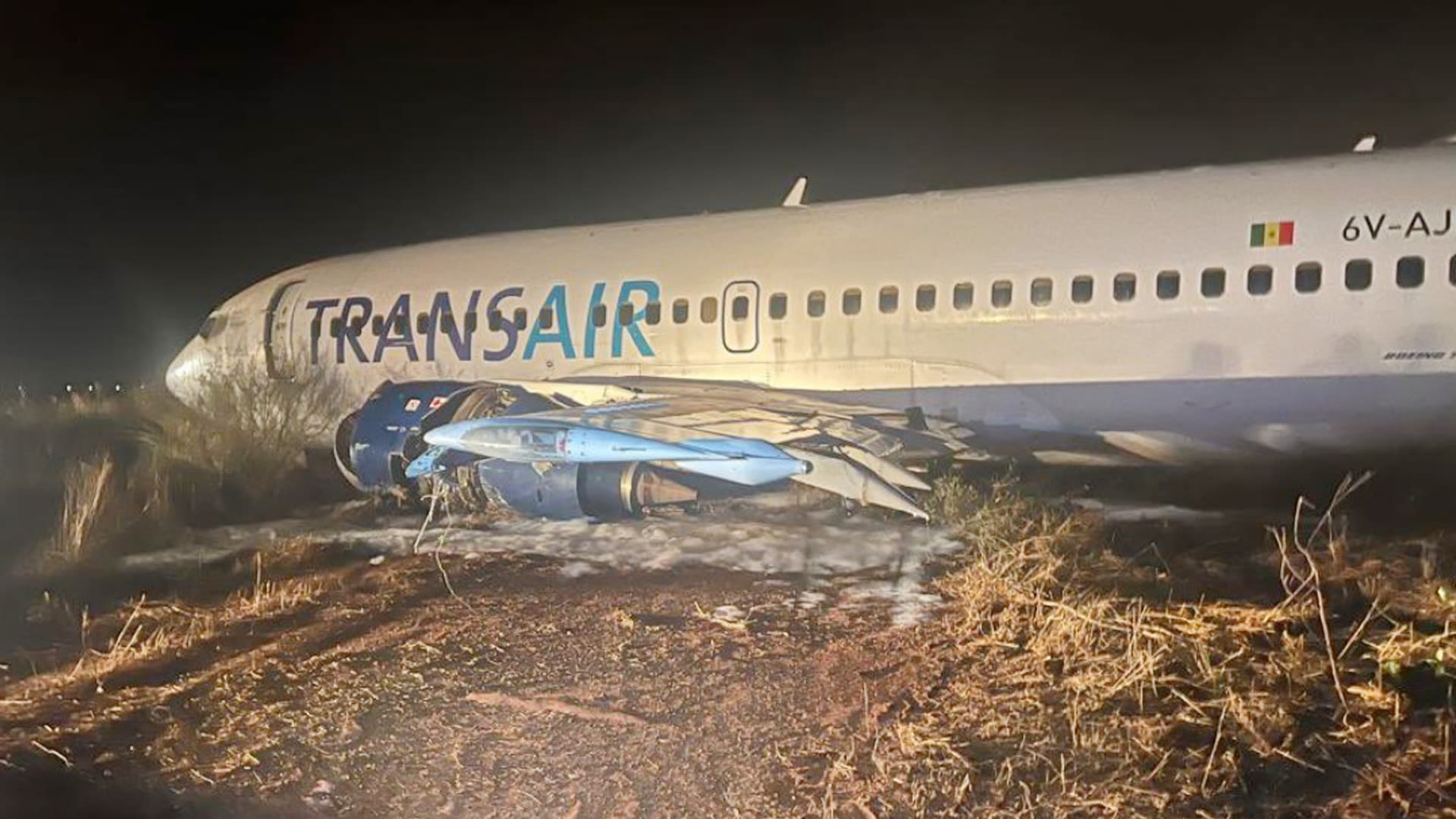 Another Boeing mishap as 737 skids off runway & wing bursts into flames