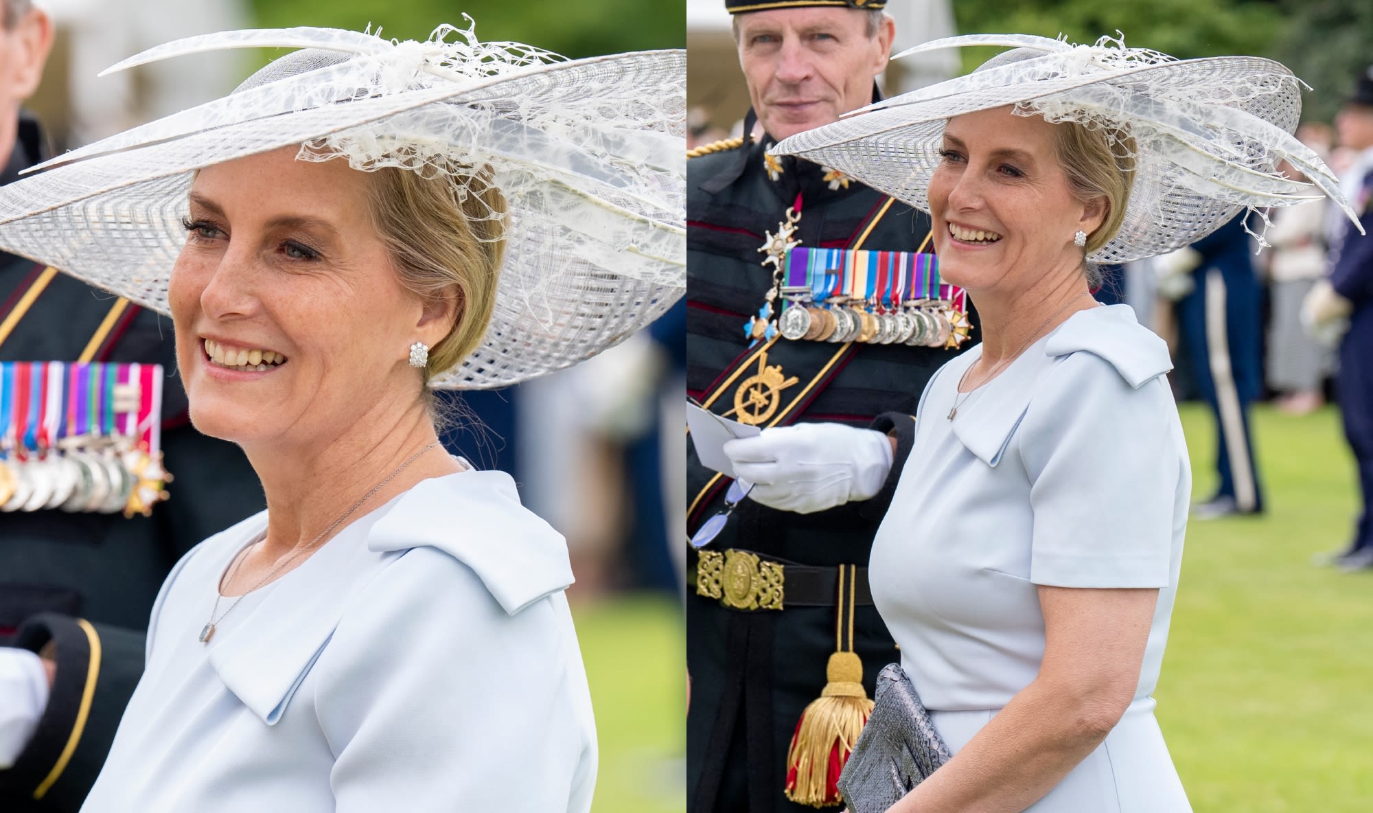 Sophie, Duchess of Edinburgh Dons Light Blue Roland Mouret Maxidress for King Charles’ Garden Party During Royal Family...