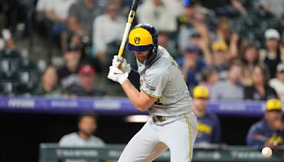 Rhys Hoskins hit by pitch with bases loaded in 9th inning, Brewers beat Rockies 4-3