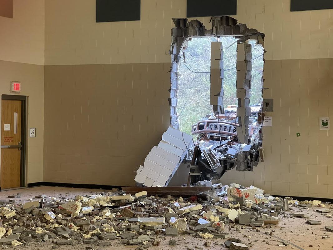 Photos show wreckage after driver crashes into Duluth elementary school