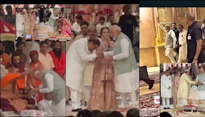 PM Modi blesses Anant- Radhika; waves at paparazzi at Ashirwad ceremony