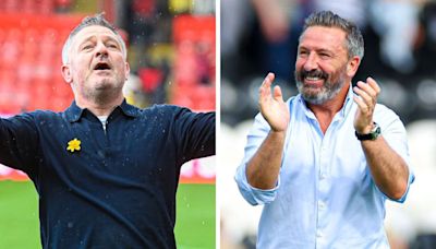 Tony Docherty pokes fun at Derek McInnes' 'aeroplane' Euro celebration as Owen Beck set to watch Dundee v Kilmarnock