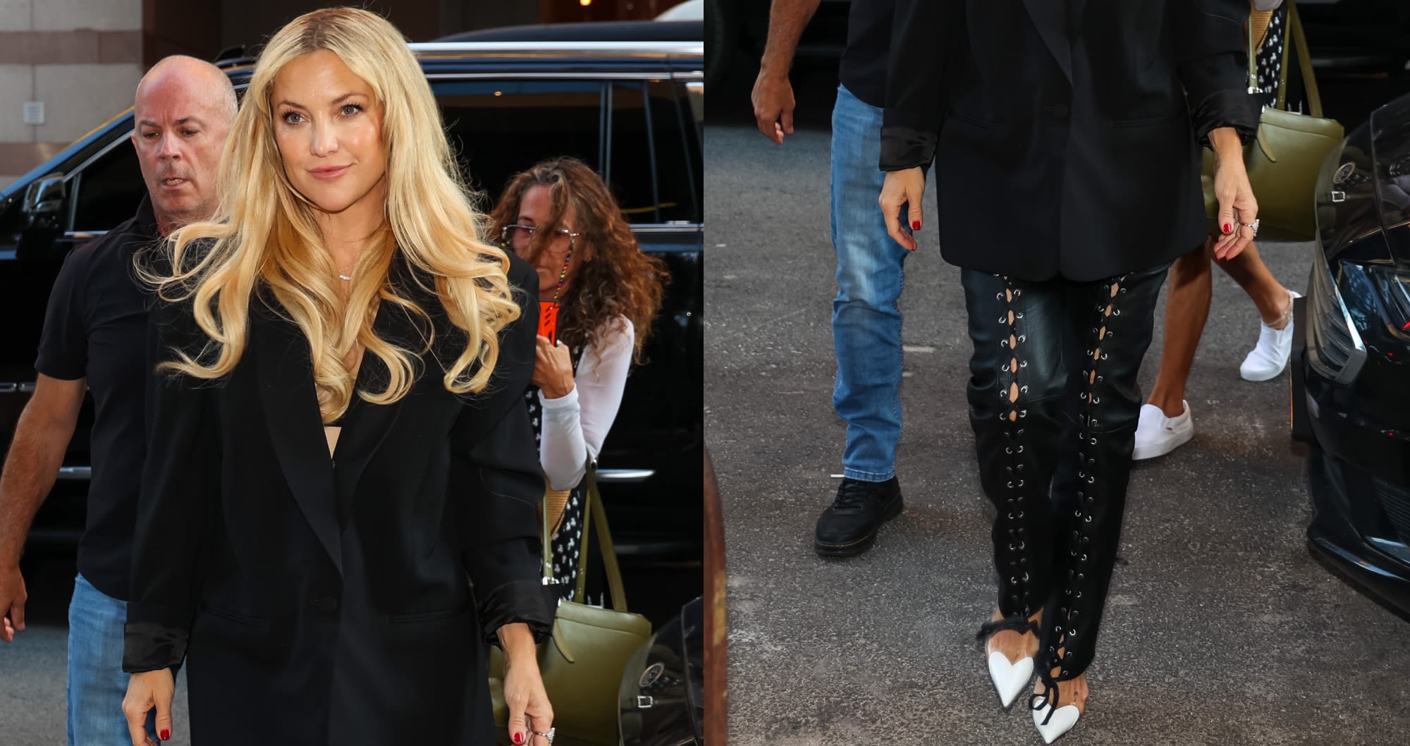 Kate Hudson Goes Edgy in Leather Pumps and Pants on ‘Watch What Happens Live with Andy Cohen’