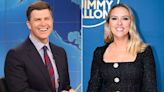 Colin Jost Tricked into Joking About Wife Scarlett Johansson During 'SNL's Weekend Update Joke Swap