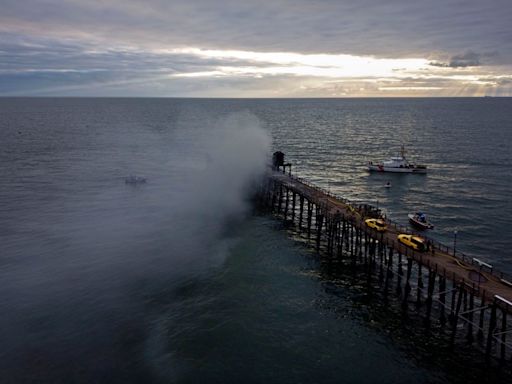 Photos and video show massive fire erupt at iconic Oceanside Pier in California