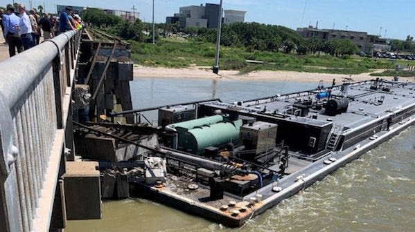 Pelican Island remains closed after barge hits bridge in Galveston, Texas