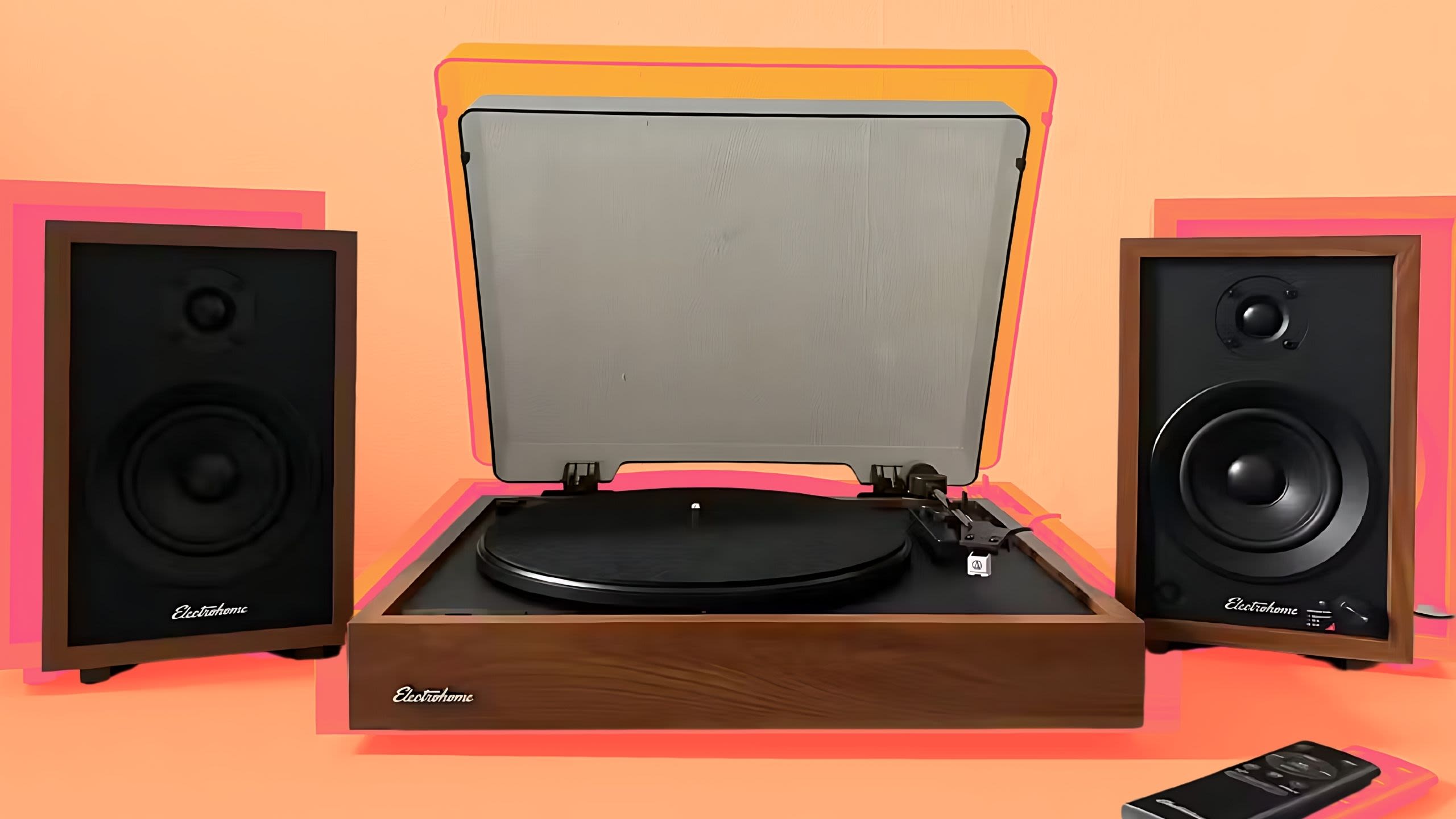 I fell in love with the vintage feel of this modern record player and speaker set