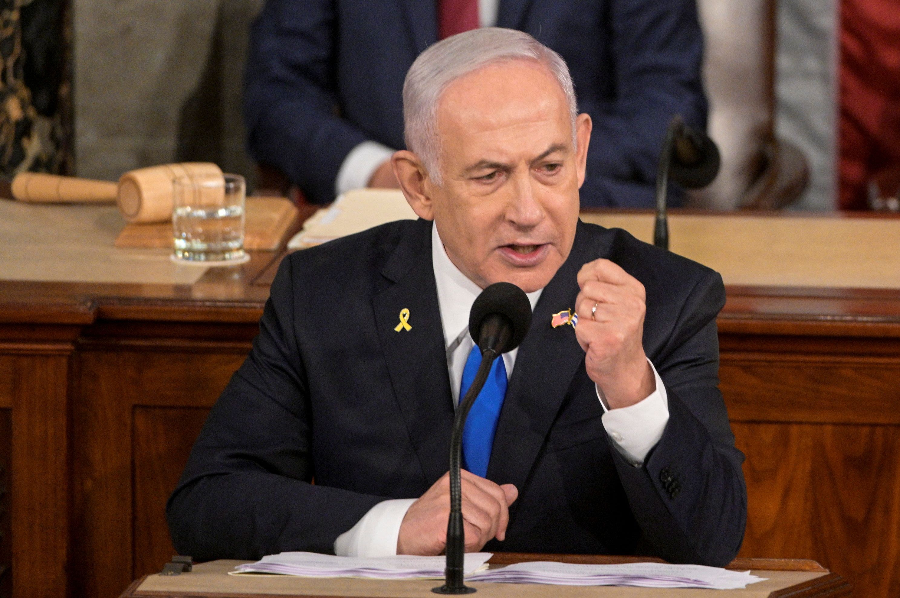 Netanyahu calls US pro-Gaza protesters ‘Iran’s useful idiots’ in Congress address