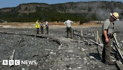 Yellowstone eruption blasts debris into sky near Old Faithful geyser