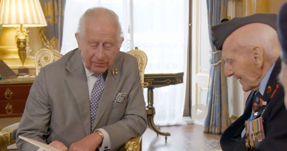 Charles's rare show of emotion in incredibly moving meeting with D-Day veterans