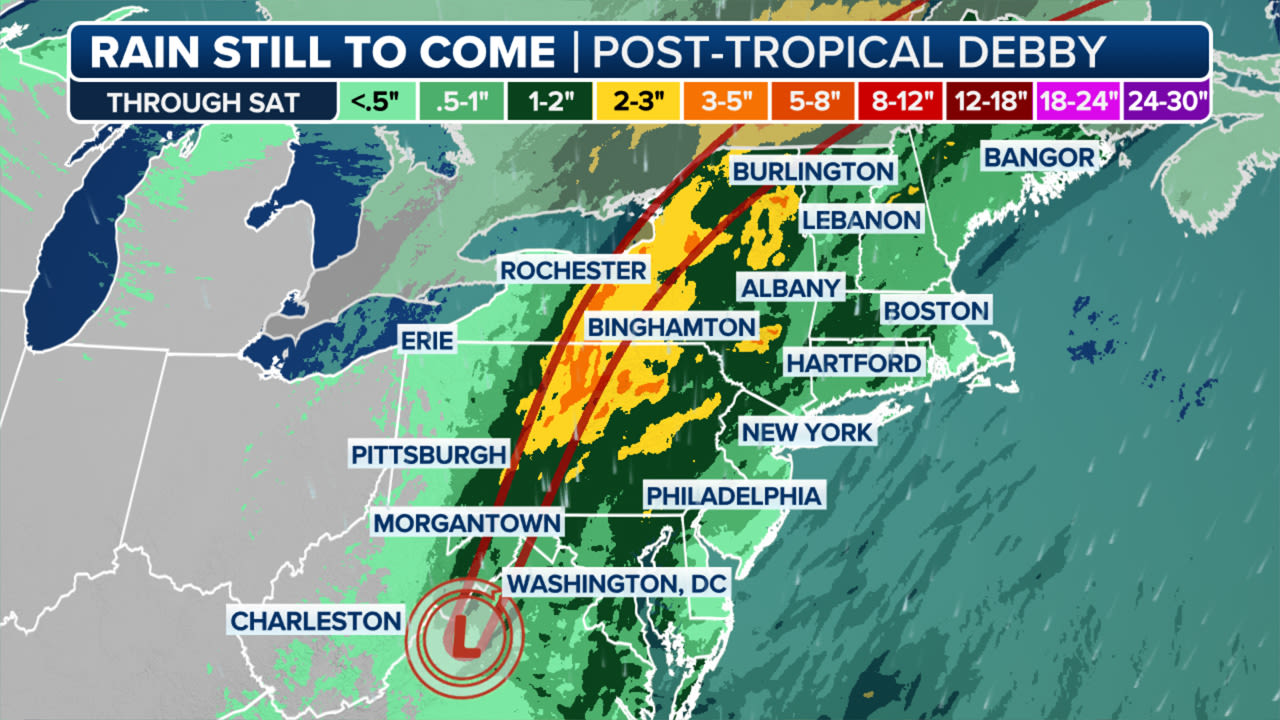 NYC Debby tracker live: Tornado watch extended in NJ, NY, CT