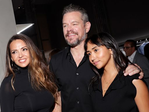 Matt Damon, Wife Luciana and 25-Year-Old Daughter Alexia Barroso Step Out in Coordinating Outfits Ahead of NYFW